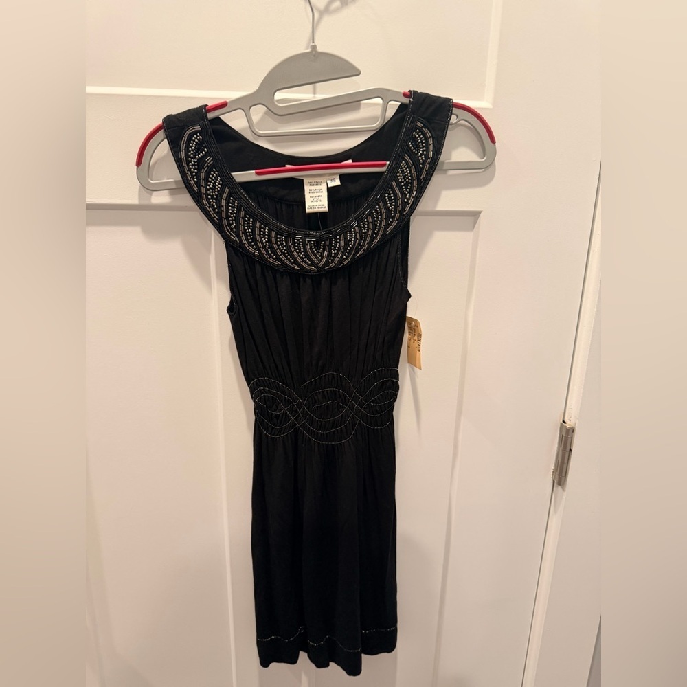 NWT Max Studio Black Beaded Sleeveless Dress Women’s XS Cocktail